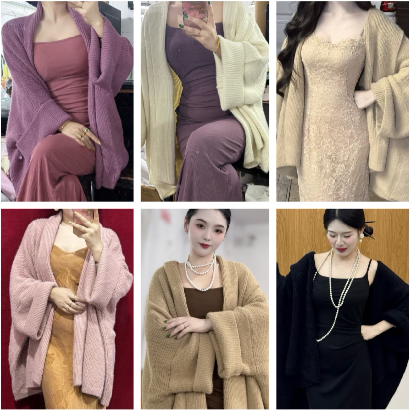 LHMknk1画报夫人原创自制秋冬慵懒显瘦显白毛衣 短款毛衣外套合集图片