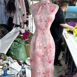 画报夫人原创自制国风新中式 粉蓝妲己 温柔气质旗袍