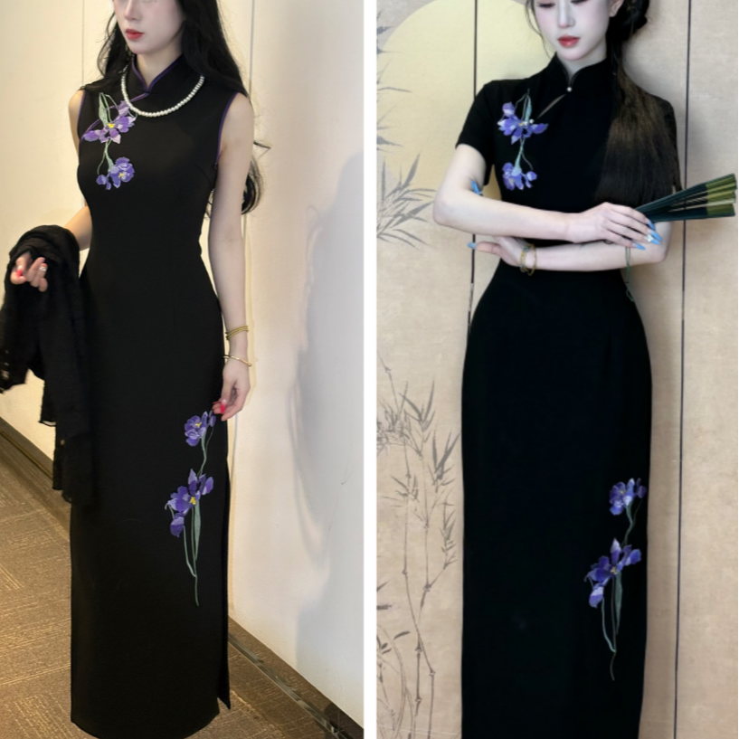LHMknk1画报夫人原创自制新中式弹力西装连衣裙 兰妃娘