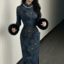 兰陵王 厚款 LHMknk1画报夫人原创自制秋冬厚款 针织提花旗袍连衣裙