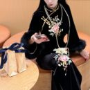 画报夫人原创自制高级重磅刺绣富贵旗袍连衣裙 锦上添花