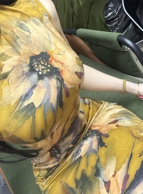 画报夫人原创春季晕染大花新中式港工旗袍 港工花缝对手