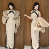 气质 画报夫人原创自制旗袍厚款 高级西装 宋氏美学米白色