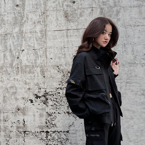 宇宙春潮夹克机车加绒宽松工装