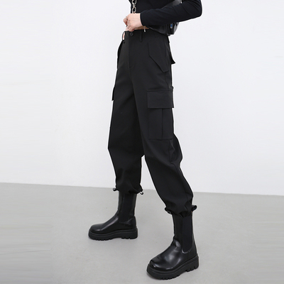 高腰工装裤长裤加绒直筒