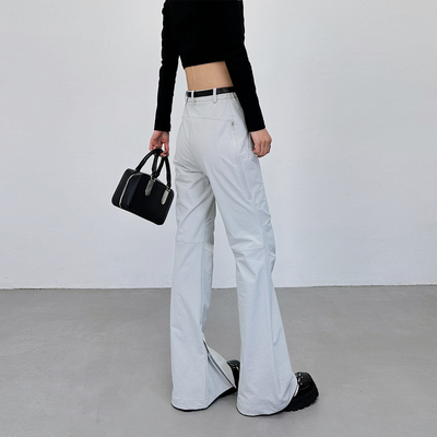 微喇叭显瘦显高弹力松紧腰围