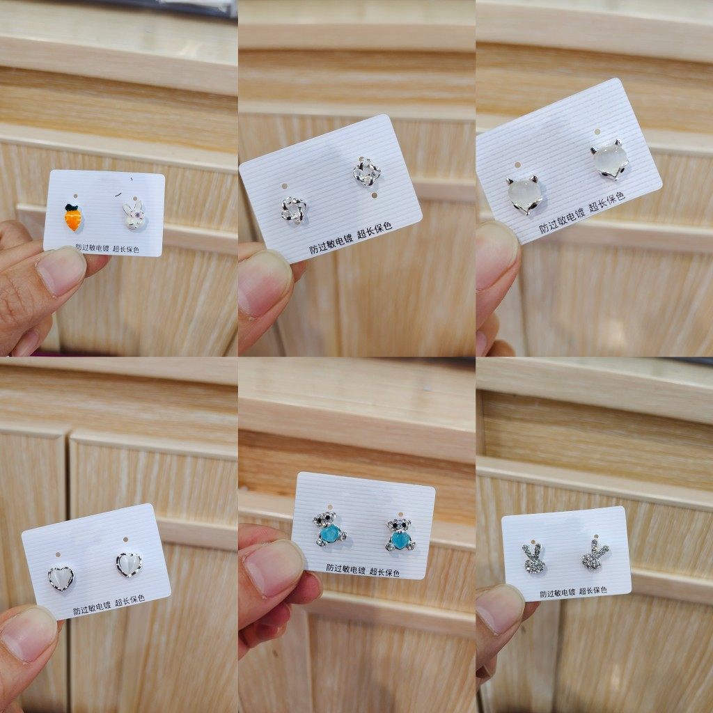 新款简约小巧可爱兔子耳钉猫眼石小狐狸耳钉甜美心形小熊耳环耳钉,饰品/流行首饰/时尚饰品新,耳钉,淘宝优惠券,粉丝福利购,淘宝优惠卷