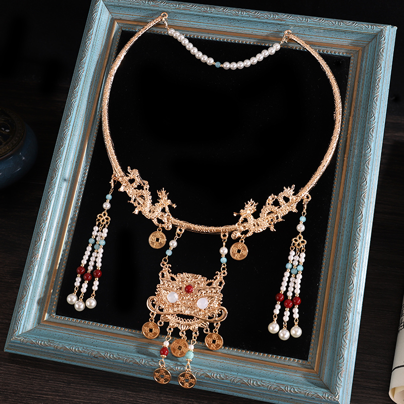 古风龙凤珍珠项圈汉服旗袍配饰