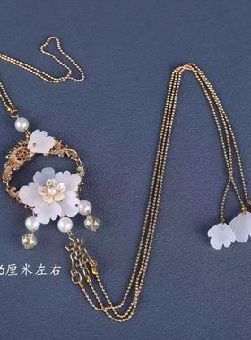 古风超长流苏气质压襟手工