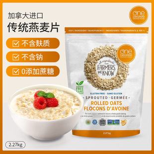 进口加拿大One Degree发芽燕麦片营养早餐冲泡代餐无麸质2.27kg