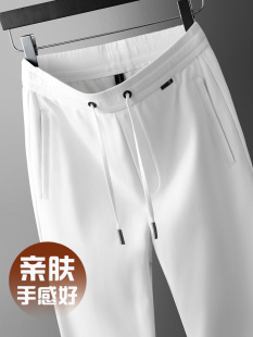 白色裤 男秋冬款 子男宽松直筒2025新款 秋季 高端纯棉 休闲裤 运动裤