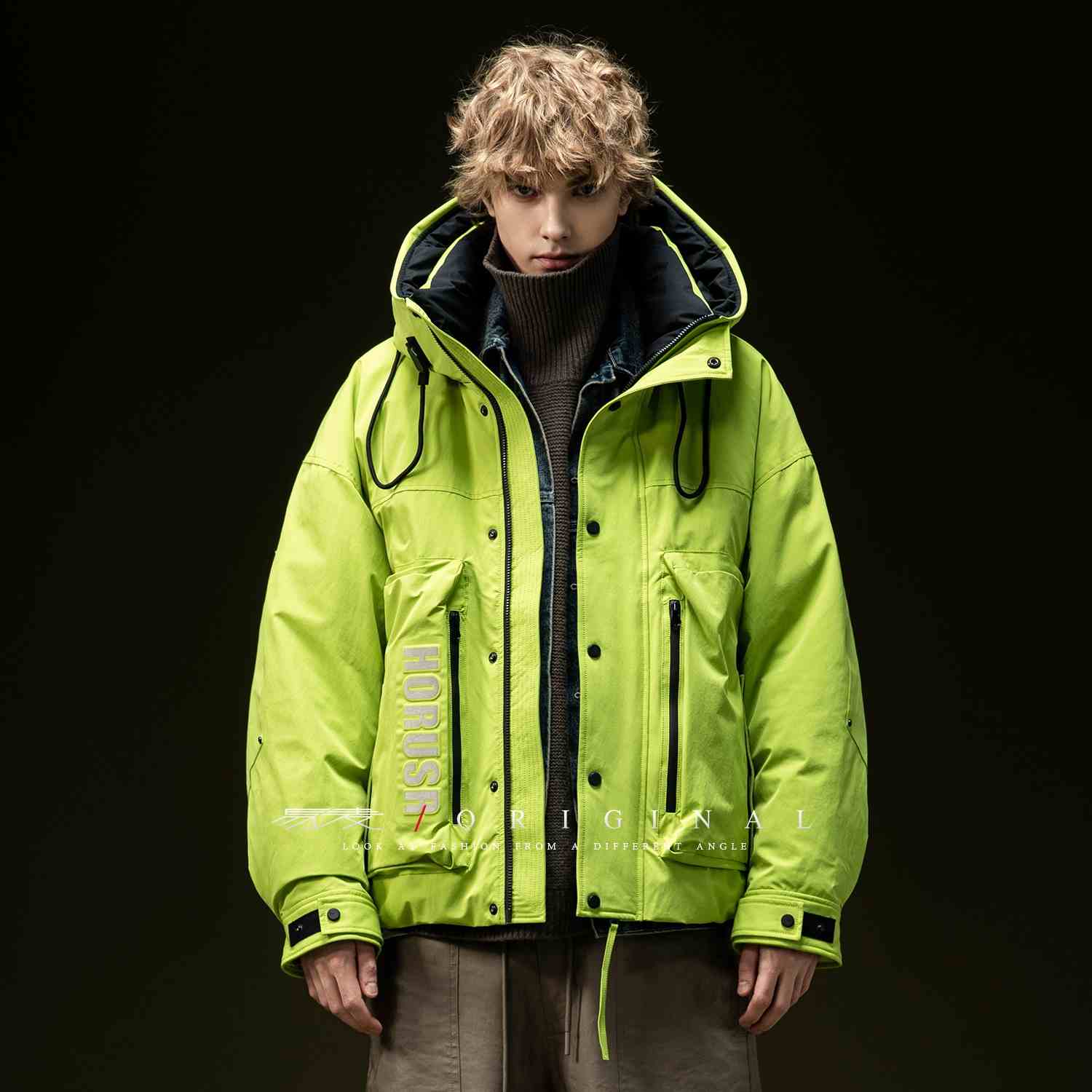 易麦短款羽绒服男2024冬季加厚保暖潮牌百搭工装机能户外冬装外套