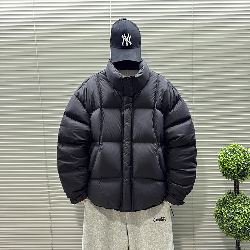 男士冬季新款高充绒新国标90白鸭绒轻盈泡芙感极简短款保暖羽绒服