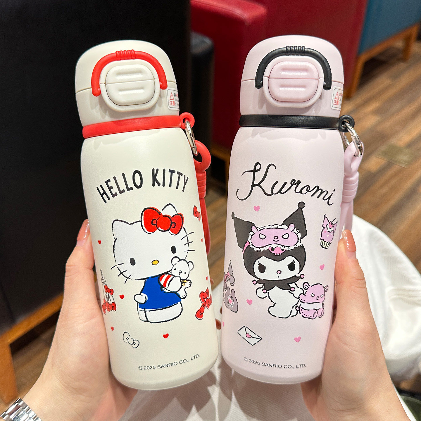 三丽鸥儿童保温杯kitty猫吸管杯学生上学专用316不锈钢水杯子女生