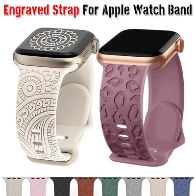 Engraved Strap For Apple Watch Band Ultra 49mm 8 7 45mm