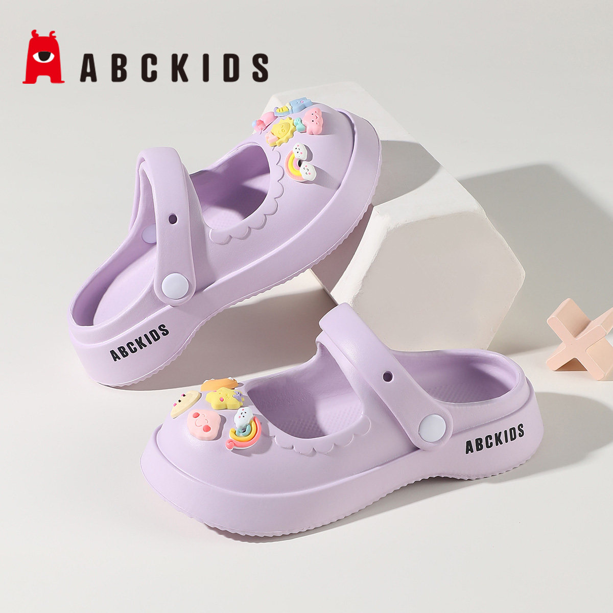 ABCKIDS女童公主沙滩洞洞鞋夏季厚底防滑玛丽珍凉鞋可爱软底凉拖