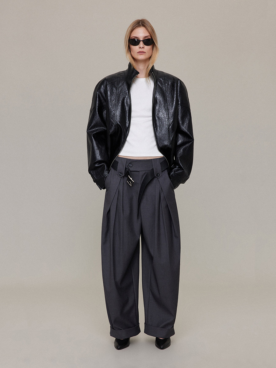 Waxed Leather Jacket: Durable Minimalist Outerwear - Taobao product photo 3