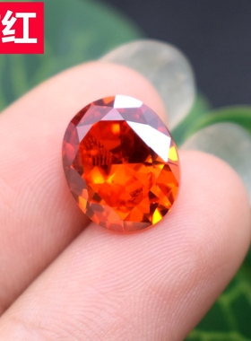 椭圆形桔红色宝石镶嵌橙色配石蛋形橘红戒指主石吊坠耳钉裸钻diy