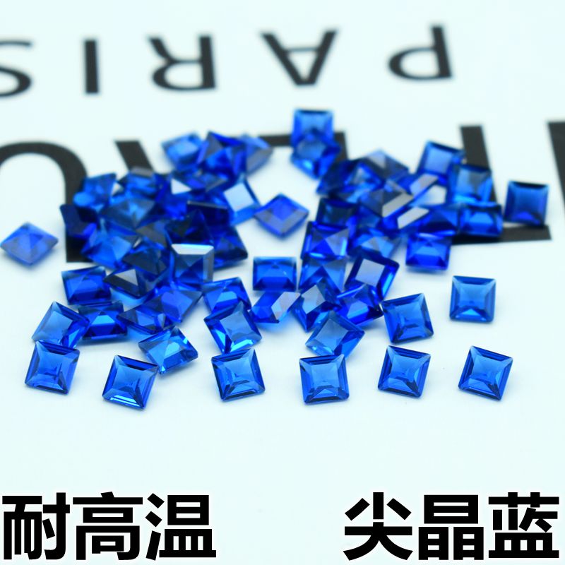 正方形蓝宝石饰品蓝色配石图片