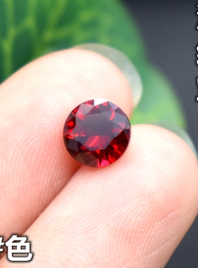 5A圆形红宝石裸石戒面主石红色小碎钻裸钻鸽血红圆钻戒指配石