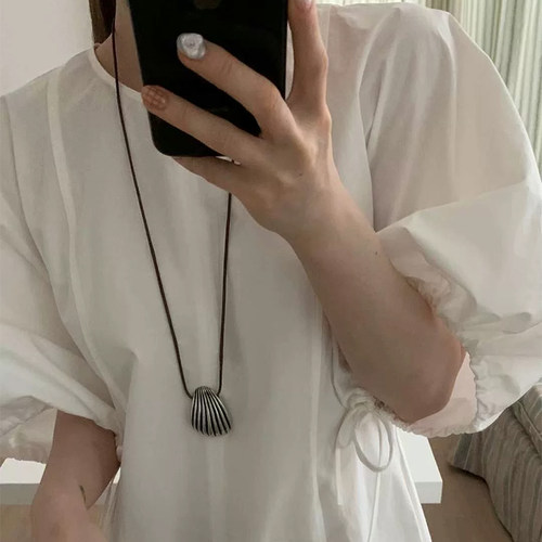 玛诗杜贝壳抽拉项链百搭女款