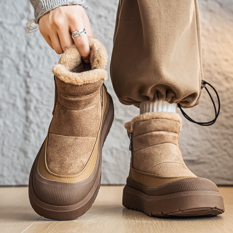 冬季新款拉链特大码雪地靴男45保暖46加绒47加厚48棉鞋高帮短靴49,流行男鞋,时尚雪地靴,淘宝优惠券,粉丝福利购,淘宝优惠卷