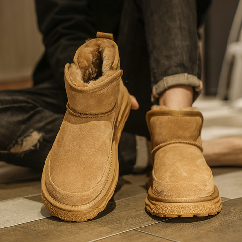 特大码男鞋45雪地靴子男款46加绒加厚保暖大棉鞋47东北48户外防滑