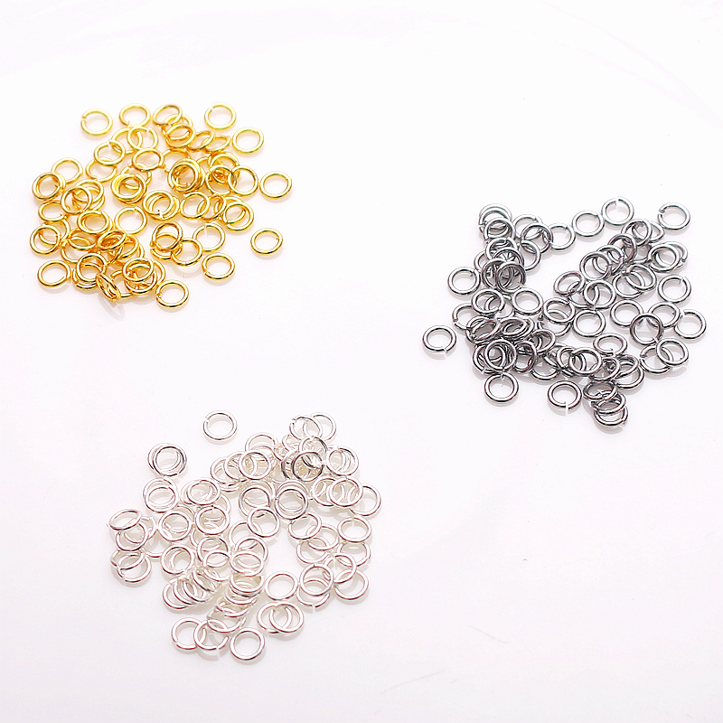 S925纯银镀14K金色保色开口圈单圈diy手链项链饰品连接圈材料配件