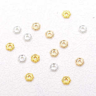 14K包金保色花托型六角隔片散珠手工手链饰品隔珠diy手串配珠材料