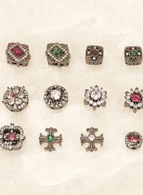 保色铜镀枪黑色克罗X方形圆形隔珠吊坠镶锆串珠diy饰品配件手链件