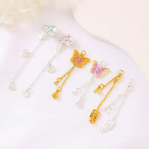 18k铜镀保色滴油蝴蝶葫芦延长链