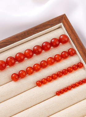 天然水晶红玛瑙圆珠原石玉石diy手工串珠手链项链饰品配件材料