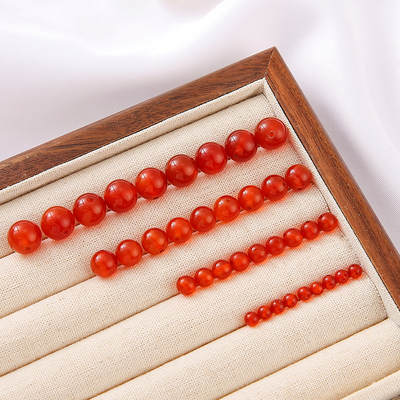 天然水晶红玛瑙圆珠DIY饰品配件