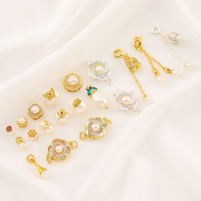 镶贝壳蝴蝶花朵花苞隔珠