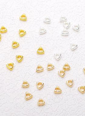 铜镀真金保色三角形小碎金隔珠手工diy手链项链隔片首饰配件材料