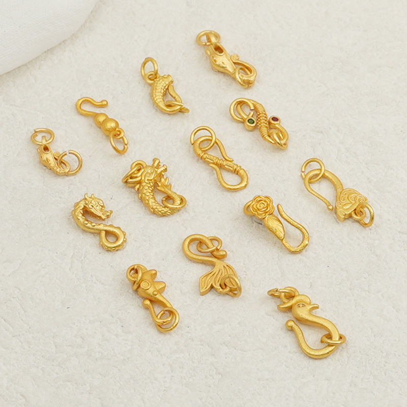 大孔保色连接隔珠古法沙金