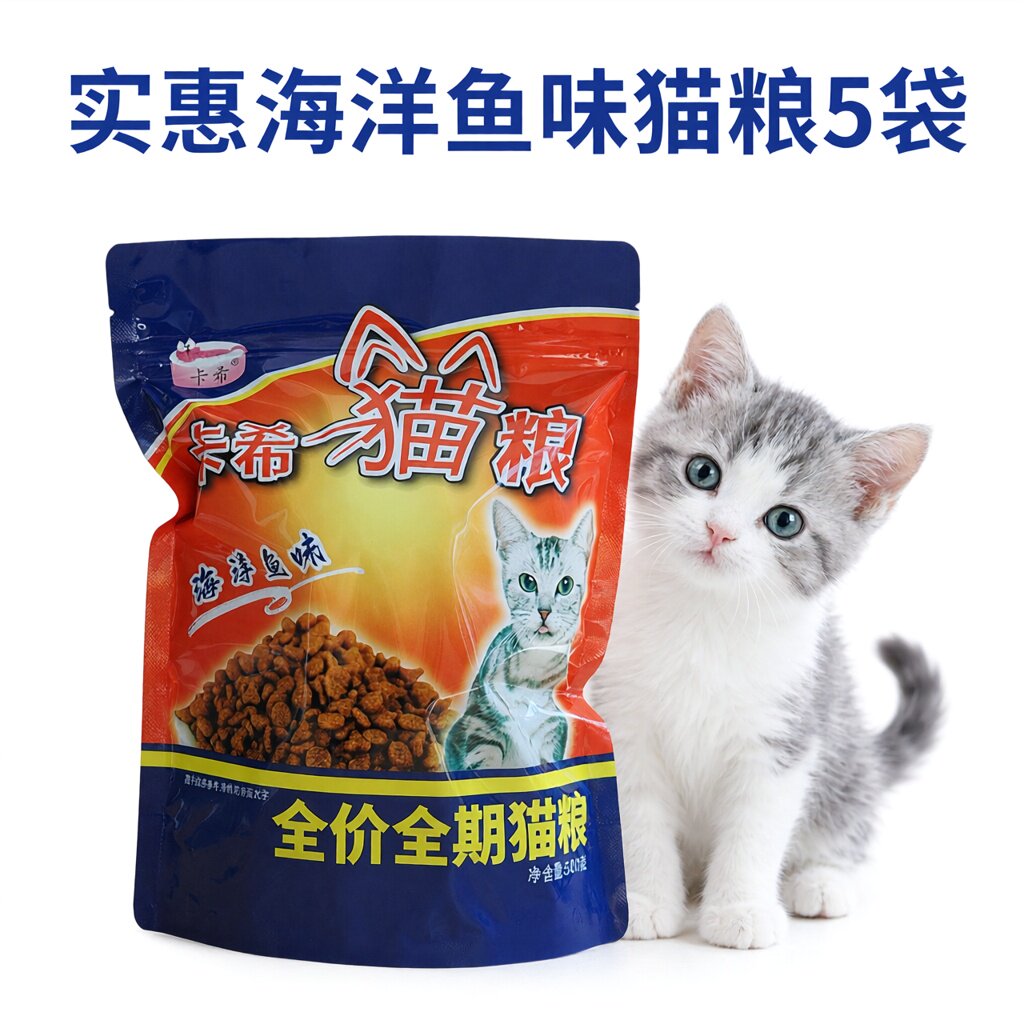 卡希猫粮5袋装猫粮包邮成猫幼猫深海鱼流浪猫猫粮全价成猫粮