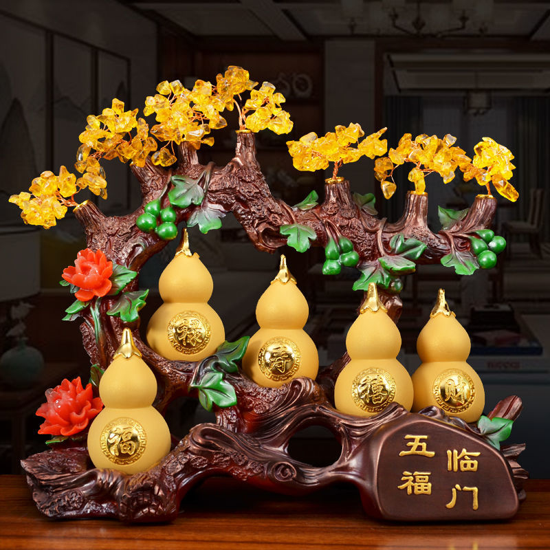 葫芦摆件招财五福临门家居饰品新房客厅玄关电视酒柜乔迁新居礼品
