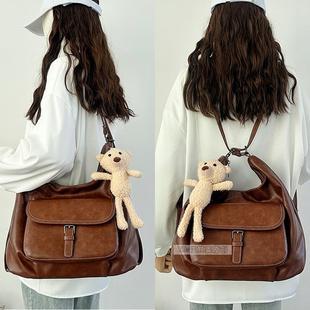 学院风复古包包女式2026春季双肩包大容量邮差托特包通勤斜挎包潮