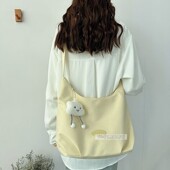 大容量帆布包女2026新款 休闲单肩托特包斜挎学生上课通勤云朵包潮