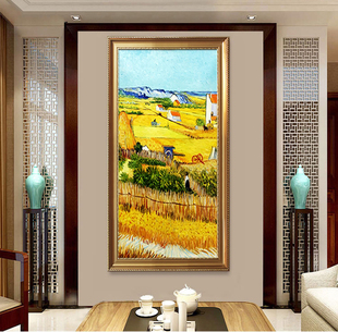 梵高油画纯手工手绘丰收风景客厅挂画玄关欧美式定制餐厅装饰壁画