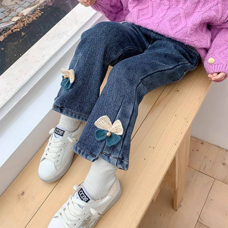 女童加绒裤子秋冬2025新款韩版爆款洋气可爱女孩喇叭裤一体绒加厚