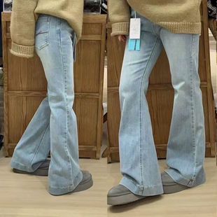 女童喇叭裤春秋2025新款儿童牛仔裤洋气弹力裤子修身中大童显瘦