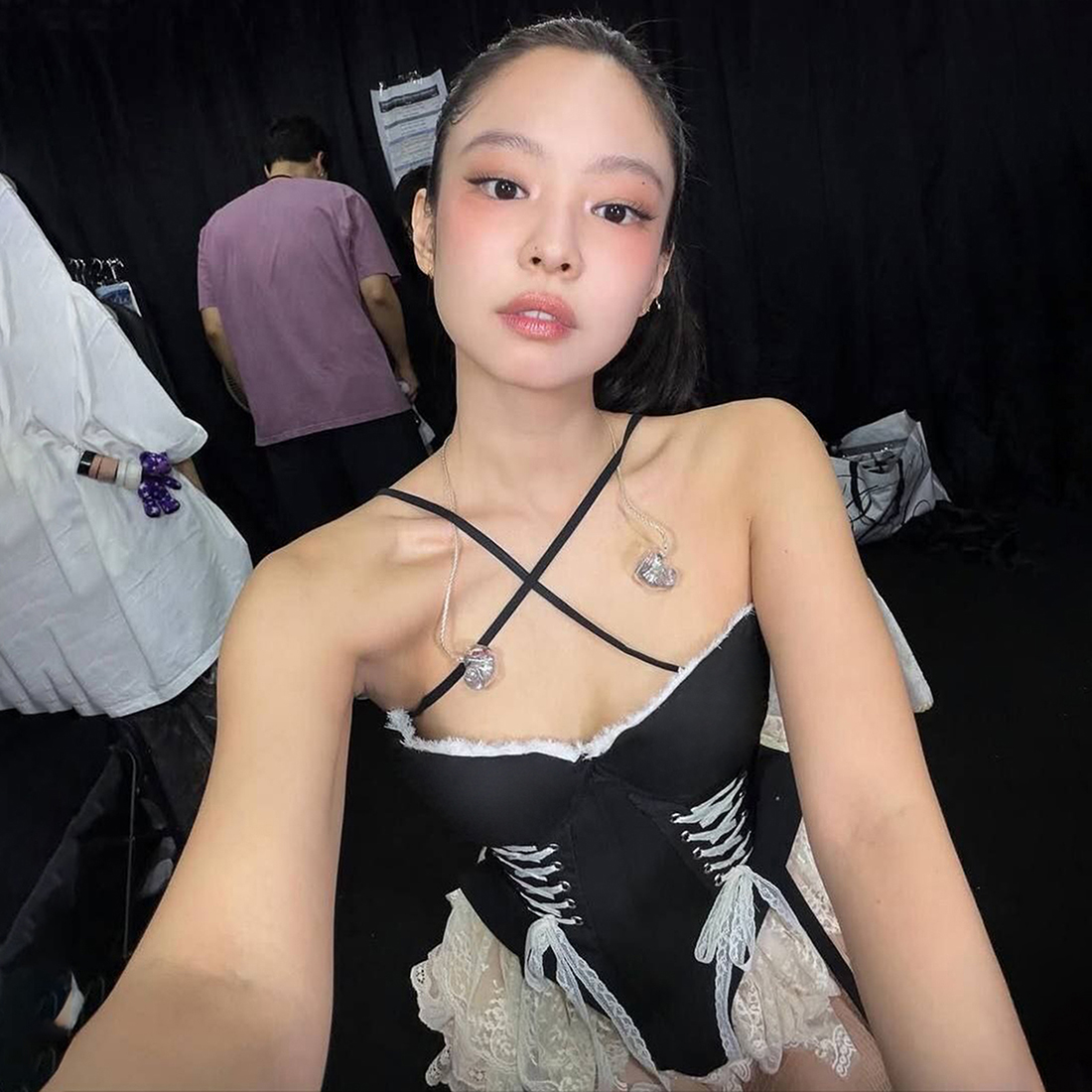 jennie同款不规则绑带性感吊带女