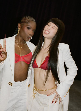 #Sisjuly#【jennie同款】Oseree热辣玫瑰花朵双拼色吊带背心女潮