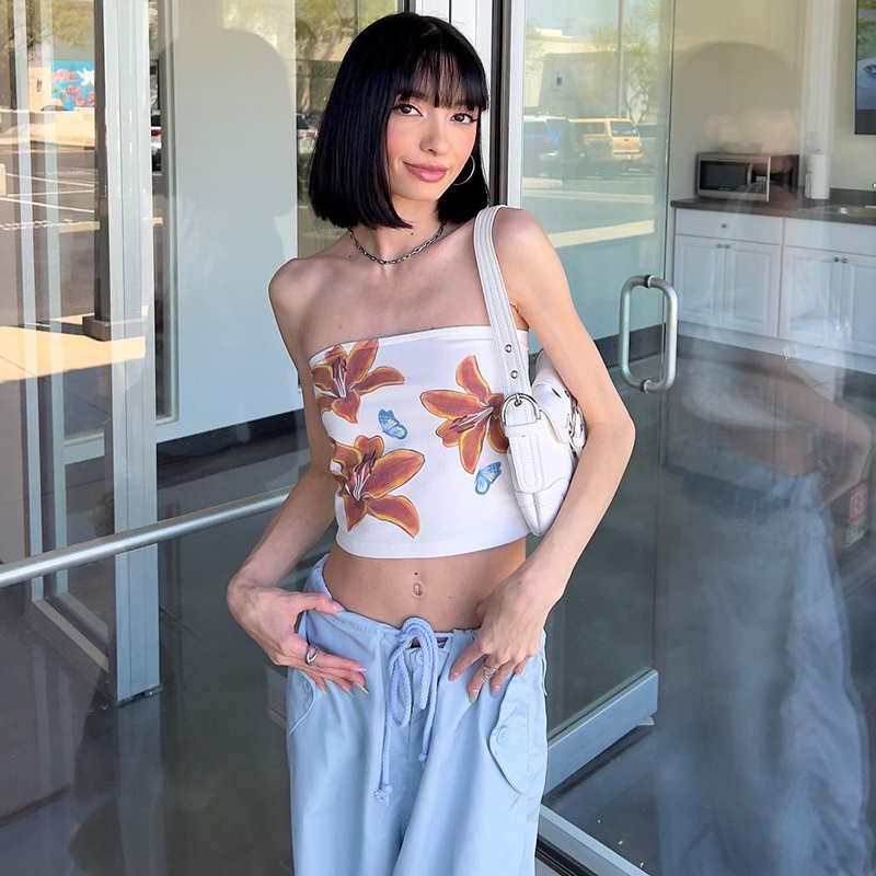 ins博主同款清冷感百搭抹胸女