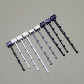 方管挂衣钩15MM卡口服装 店圆珠直弯钩商场地摊衣服内衣横杆5珠7珠