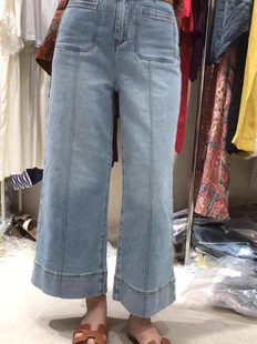 新款 牛仔裤 九分直筒阔腿裤 女 .com高腰显瘦休闲裤 欧洲站2025夏季