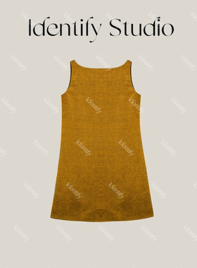 IDENTIFY夏上新复古一字领龟裂纹真丝香云纱连衣裙26SSZX0613041