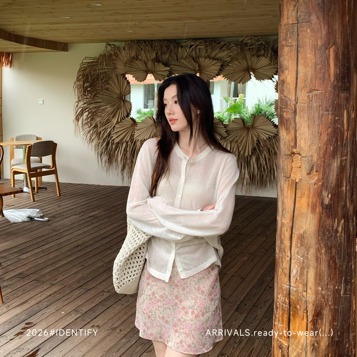 IDENTIFY百搭纯色薄款天丝针织开衫女夏季宽松防晒长袖空调衫上衣